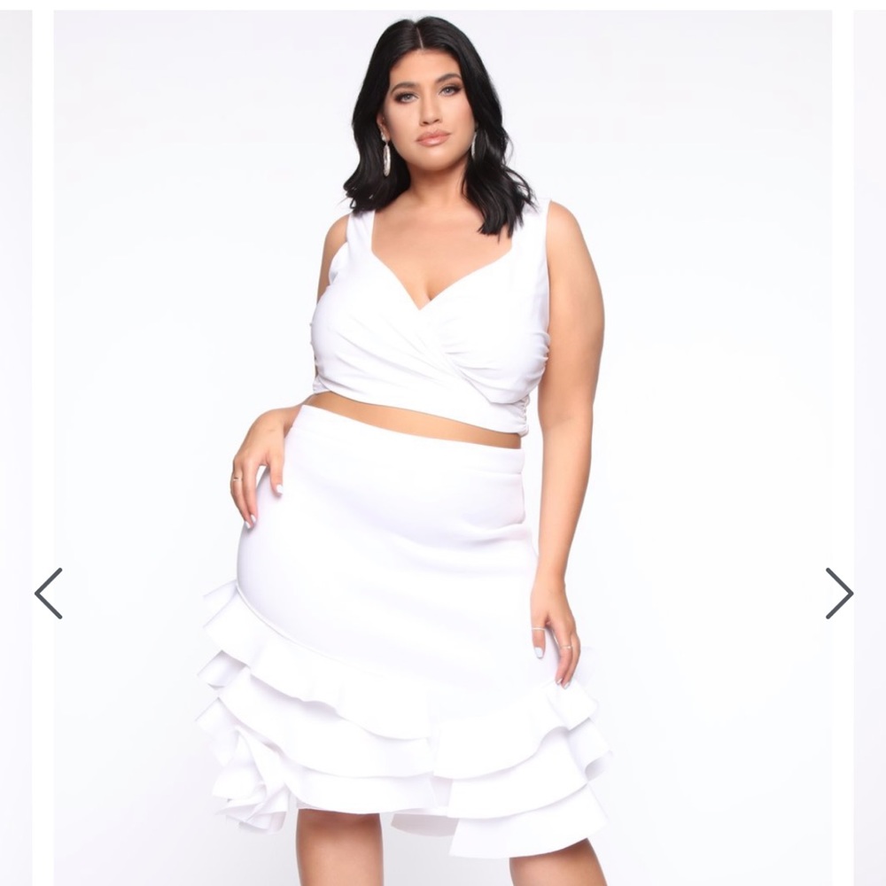 White ruffle skirt